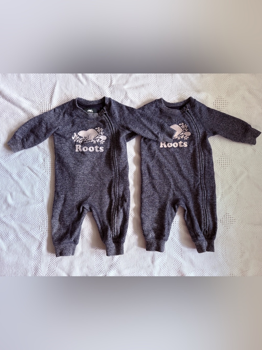 Roots Zip Rompers | 3–6M | TWIN